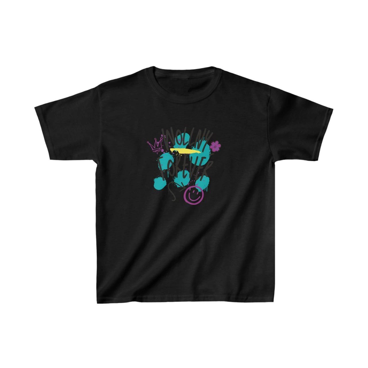 Unisex Kids Printed T-Shirt - Black