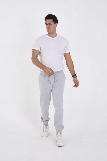 Unisex Winter Three-Yarn Ribbed Sweatpants - Grey