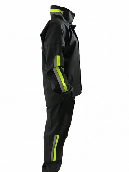 Motorcycle Courier Waterproof Rain Suit - Black