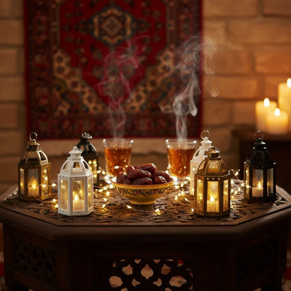 Ramadan Themed Large Hexagonal Open Dome LED Lamp