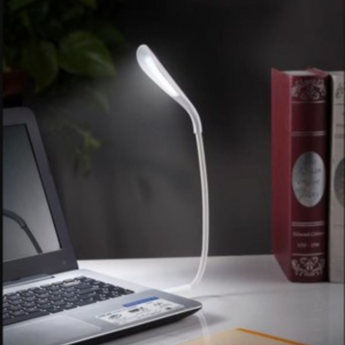 مصباح مكتبي/للقراءة بـ 14 مصباح LED بمنفذ USB، 3 مستويات إضاءة باللمس، ضوء أبيض (5347)
