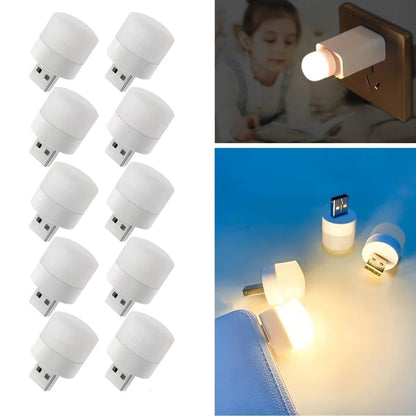 USB Mini Top LED 10-Light Set - Warm White Night Light, Energy-Saving Micro LED Lights (5347)