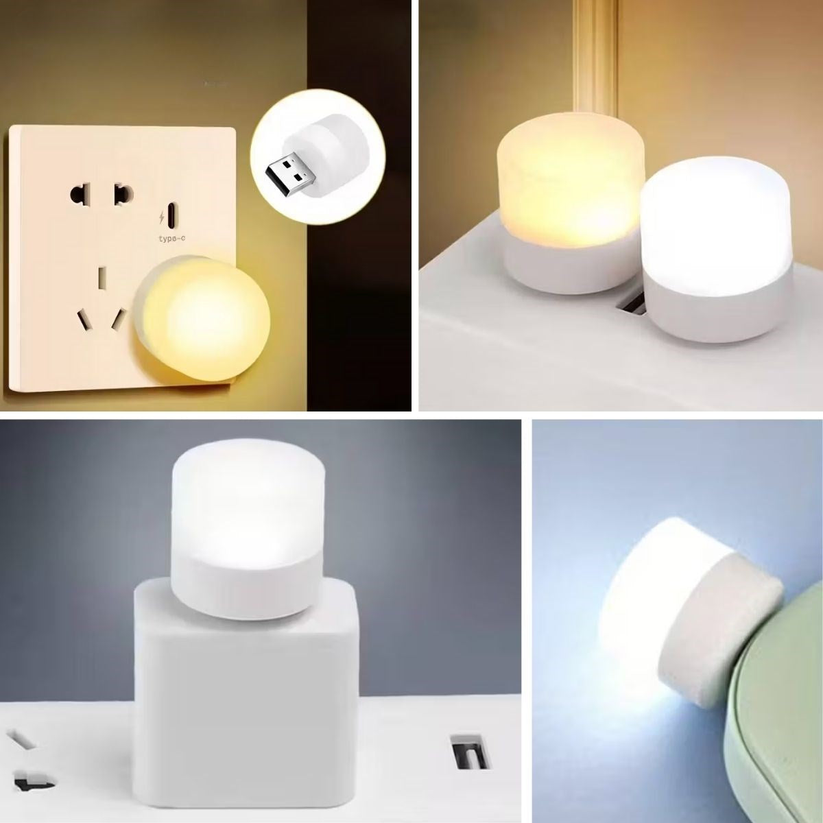 USB Mini Top LED 10-Light Set - Warm White Night Light, Energy-Saving Micro LED Lights (5347)