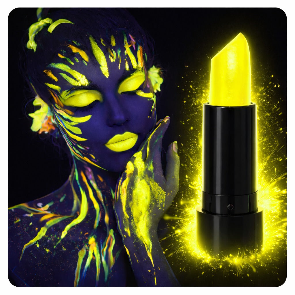 UV Neon Yellow Lipstick - Glow-in-the-Dark Makeup Paint (5347)