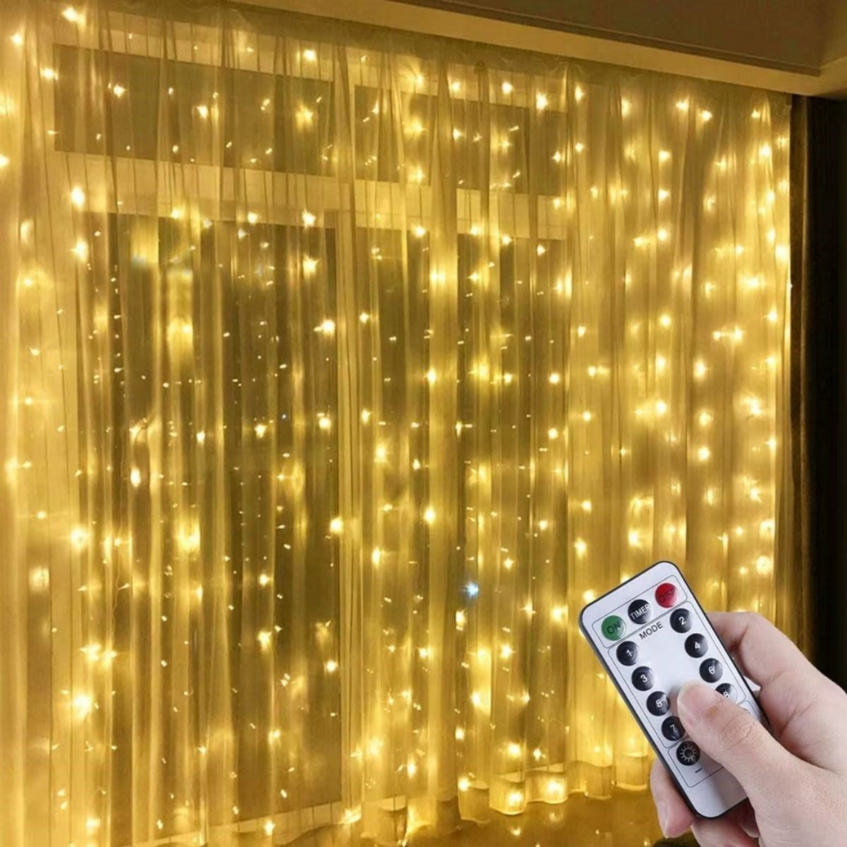 Remote Control LED Curtain Hook Light USB 3x3 Meter Fairy Curtain LED (5347)