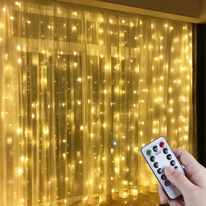 Remote Control LED Curtain Hook Light USB 3x3 Meter Fairy Curtain LED (5347)