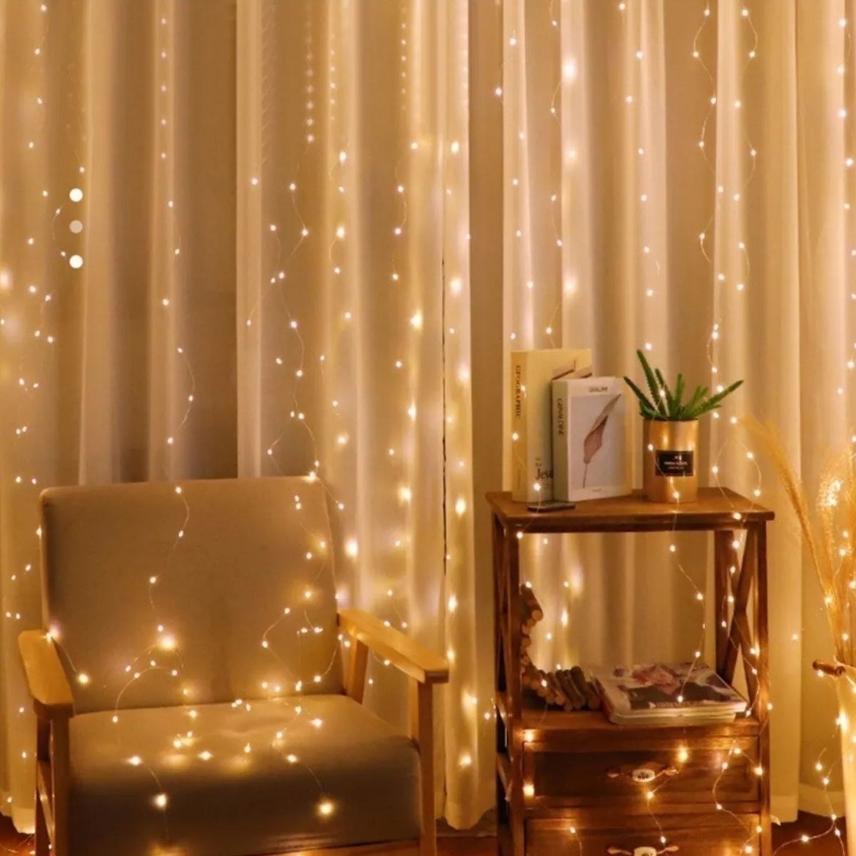 Remote Control LED Curtain Hook Light USB 3x3 Meter Fairy Curtain LED (5347)