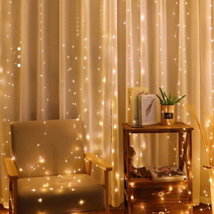 Remote Control LED Curtain Hook Light USB 3x3 Meter Fairy Curtain LED (5347)