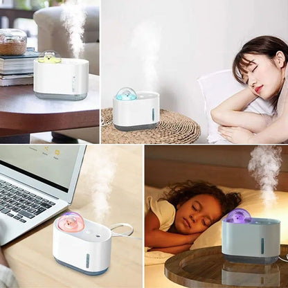 Uzay Ayısı 300 ML USB Hava Nemlendirici - LED Işıklı Masaüstü Buhar Makinesi, Yatak Odası & Çocuk Odası İçin Ortam Nemlendirici (5347)