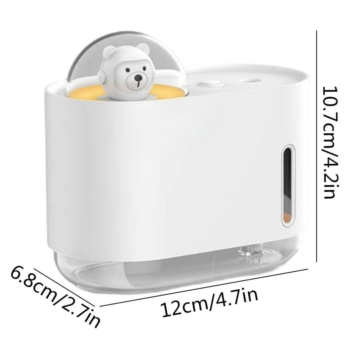 Uzay Ayısı 300 ML USB Hava Nemlendirici - LED Işıklı Masaüstü Buhar Makinesi, Yatak Odası & Çocuk Odası İçin Ortam Nemlendirici (5347)
