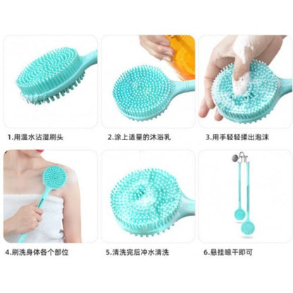 Double-Sided Silicone Long Handle Bath Brush