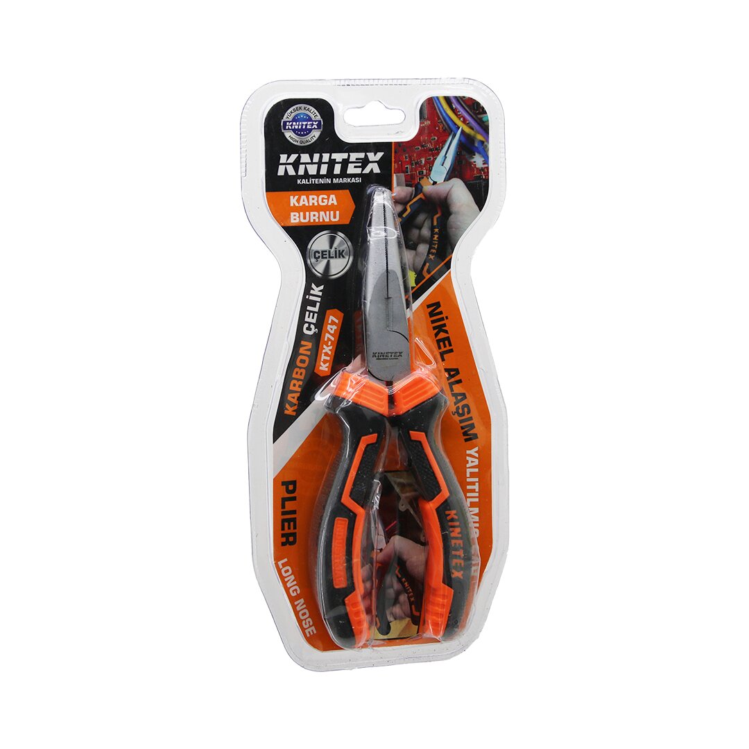 VACUUM NO-6 - 160MM LONG NOSE PLIERS CARBON STEEL - INSULATED HANDLE (5347)