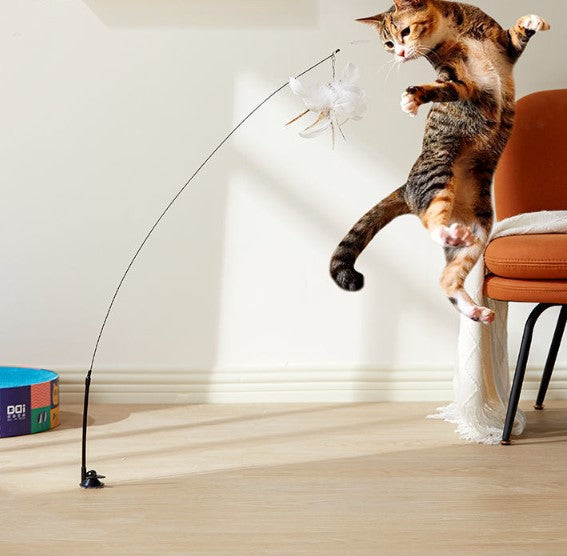 Suction Cup Feather Bell Cat Teaser Toy