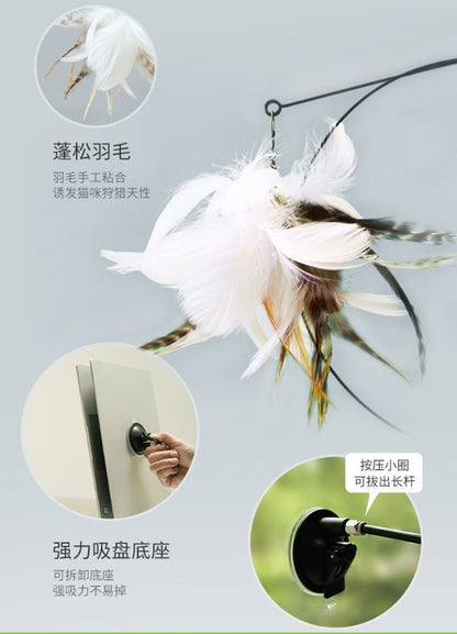 Suction Cup Feather Bell Cat Teaser Toy