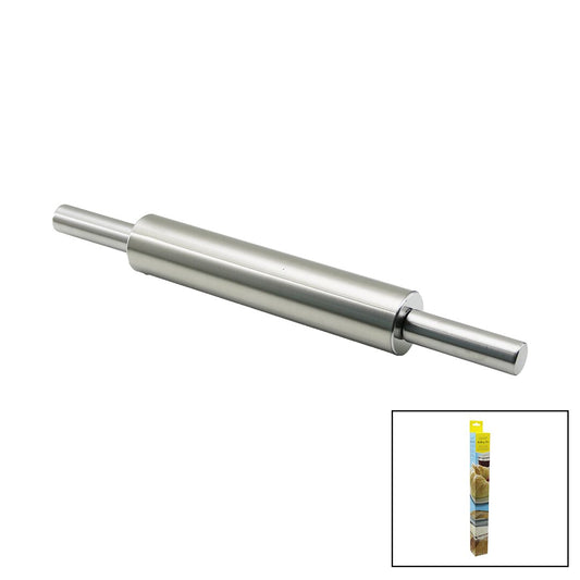 VOCEN ROLLİNG PİN ÇELİK METAL MERDANE - HAMUR RULOSU MERDANE: 25CM - SAP: 2X9CM =T.UZUNLUK:43CM (5347)