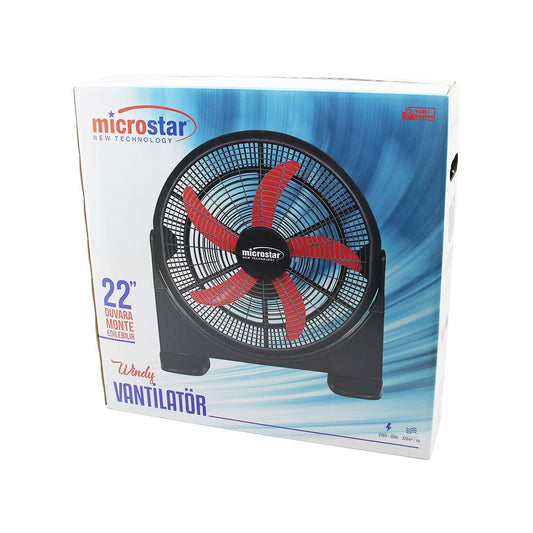 WİNDY 22 İNÇ = 55CM FAN VANTİLATÖR 2İN1=MASA ALTI - DUVARA MONTE 180 DERECE 3-KADEME HIZ 5-PLS.KANAT HC-1045 (5347)