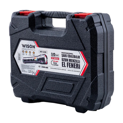 Ws-1150 Uzun Menzilli 60 Watt 5500 Lümen Profesyonel Güçlü El Feneri (5347)