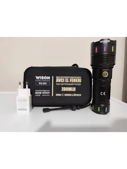 Ws-550 30w 3000 Lümen Zoomlu Profosyonel El Feneri (5347)