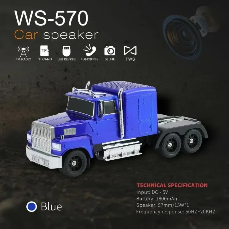 مكبر صوت بلوتوث WS-570 بتصميم سيارة، صندوق صوت ستريو ريترو عالي الدقة، مشغل موسيقى للكمبيوتر المكتبي (5347)