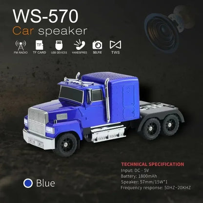 مكبر صوت بلوتوث WS-570 بتصميم سيارة، صندوق صوت ستريو ريترو عالي الدقة، مشغل موسيقى للكمبيوتر المكتبي (5347)