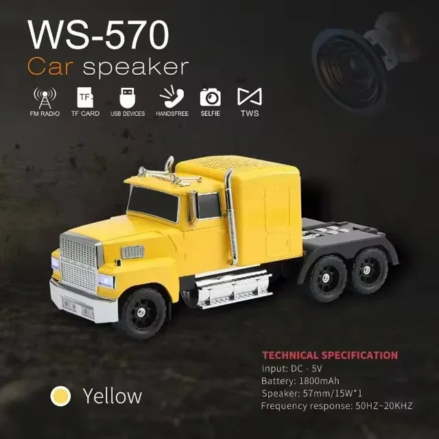 مكبر صوت بلوتوث WS-570 بتصميم سيارة، صندوق صوت ستريو ريترو عالي الدقة، مشغل موسيقى للكمبيوتر المكتبي (5347)