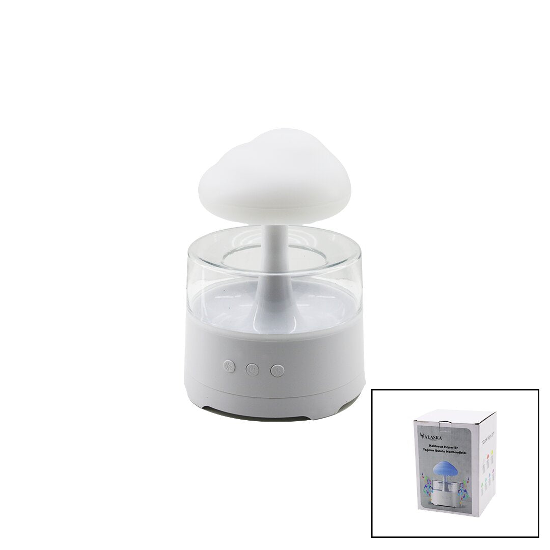 YAĞMUR BULUTU - BT SPEKAER HOPARLÖR 300ML USB ŞARJLI - RENKLİ LEDLİ IŞIK - KUMANDALI HAVA NEMLENDİRİCİ BUHAR MAKİNE - KOKU GİDERİCİ (5347)