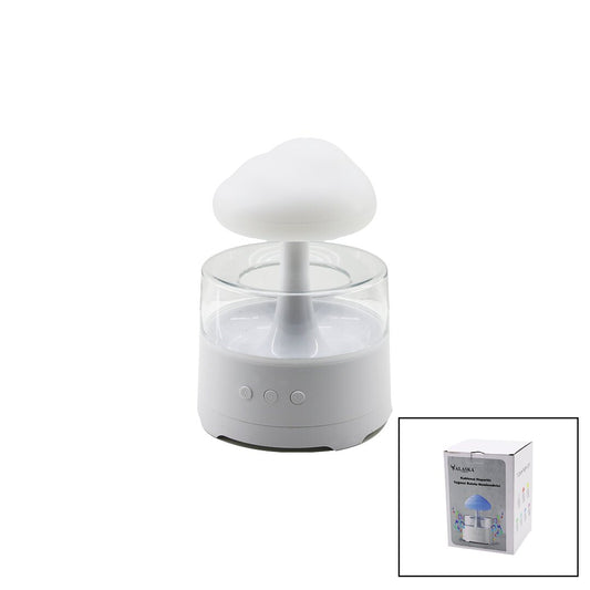 مُرطب جو بتصميم سحابة مطر - مكبر صوت بلوتوث - 300 مل قابل للشحن USB - إضاءة LED ملونة - تحكم عن بعد - مزيل روائح (5347)