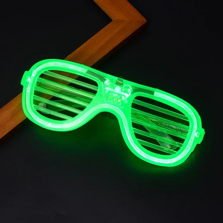 Green LED Light Up Party Glasses - Neon Glow Strip Glasses with 3 Modes (5347)