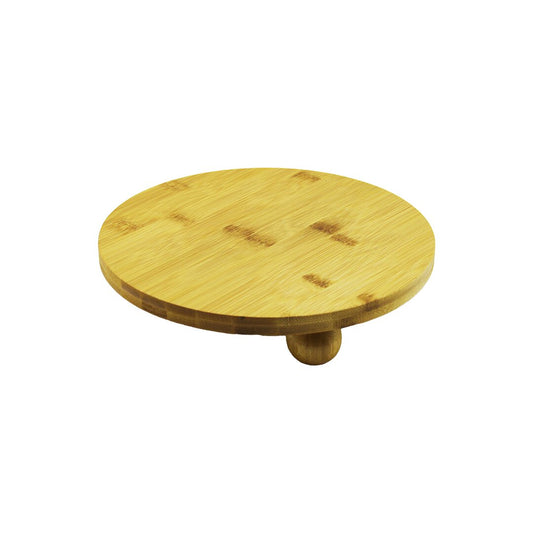 YUVARLAK 24.5CM 3 MİNİ TOP AYAKLI AHŞAP BAMBU SUNUM TEPSİSİ - MİNİ SOFRA (5347)