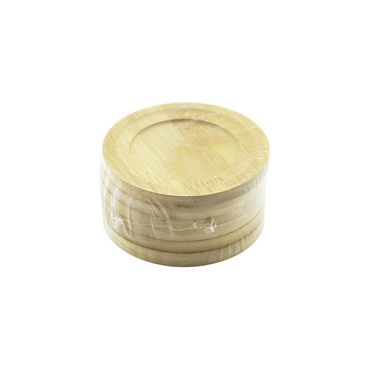 YUVARLAK= ÇAP: 9.7CM 6PCS BAMBU - AHŞAP ÇAY TABAK (5347)